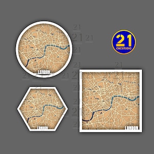 Arquivo de corte a laser multicamadas de Londres nos formatos cdr, svg e dxf