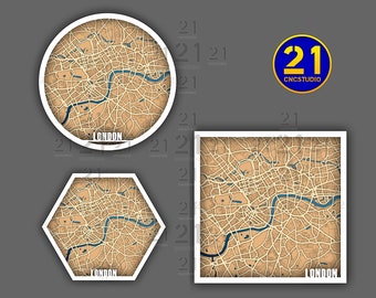 London multilayer laser cut file in cdr, svg and dxf formats