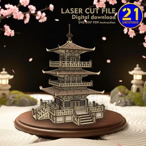アジアの仏塔レーザーカットファイル：28 mm～32 mm RPG地形（デジタルダウンロード）