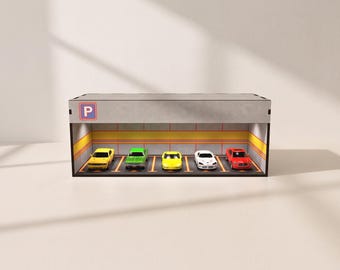 Parking Garage Laser Cut Files: 1/64 Diecast Car Display