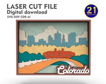 Colorado 9-Layer SVG Laser Cut File | Multilayer 3D State Map | Digital Download