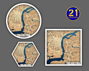 Philadelphia multilayer laser cut file in cdr, svg and dxf formats
