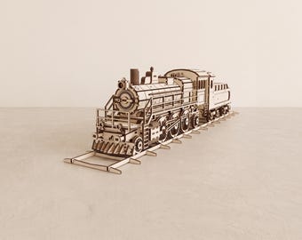 Steam Train Laser Cut Files: Locomotive and Carriage, SVG DXF