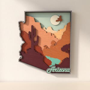 Arizona Laser Cut Files: 7-Layer State Map