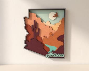 Arizona Laser Cut Files: 7-Layer State Map