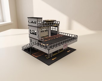 Garage and Gas Station Laser Cut Files: 1/64 Car Diorama