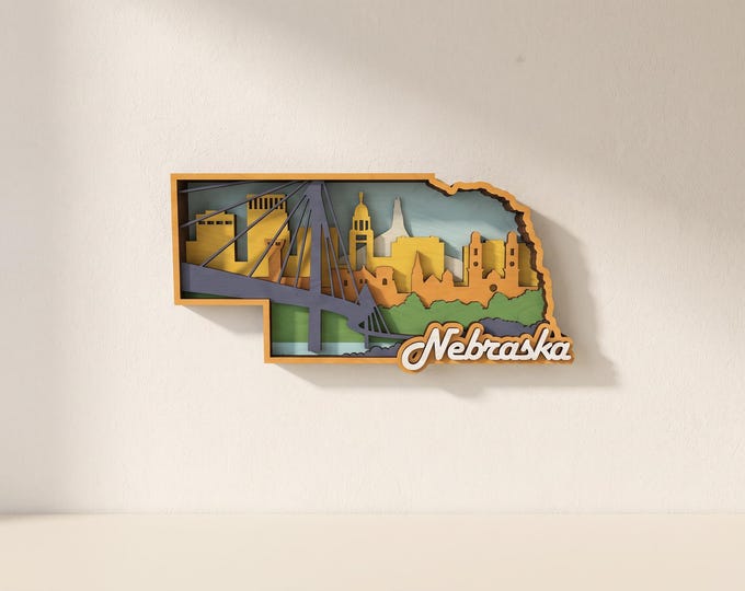 Nebraska Laser Cut Files: 7-Layer State Map