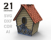 Birdhouse laser cut file, dxf, svg, ai and cdr, wooden constructor