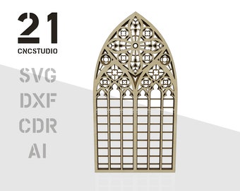 Window of the Cologne Cathedral multilayer 2d dxf, svg, ai, cdr laser cut file