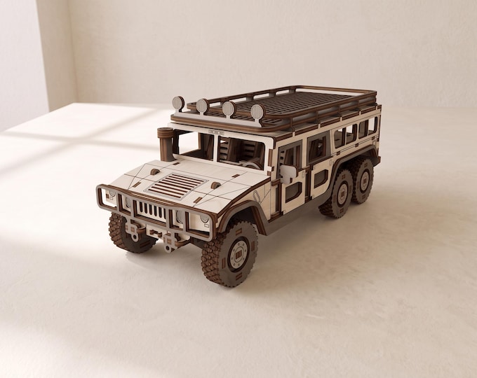 SUV H1 6x6 Wagon Laser Cut Files: 1/24 Wooden Model