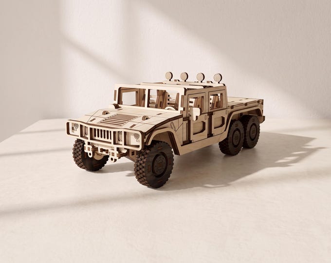 SUV H1 6x6 Pickup Laser Cut Files: 1/24 Wooden Model
