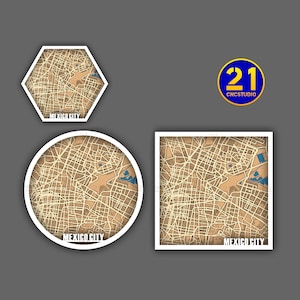 Fichier découpé au laser de carte multicouche de Mexico aux formats cdr, svg et dxf