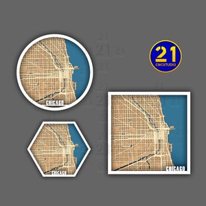 Chicago meerlagig lasergesneden bestand in cdr-, svg- en dxf-indeling