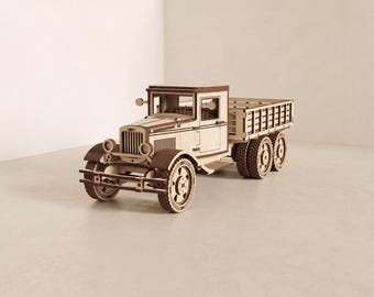 Classic Truck Laser Cut Files: Vintage Wooden Model, SVG DXF