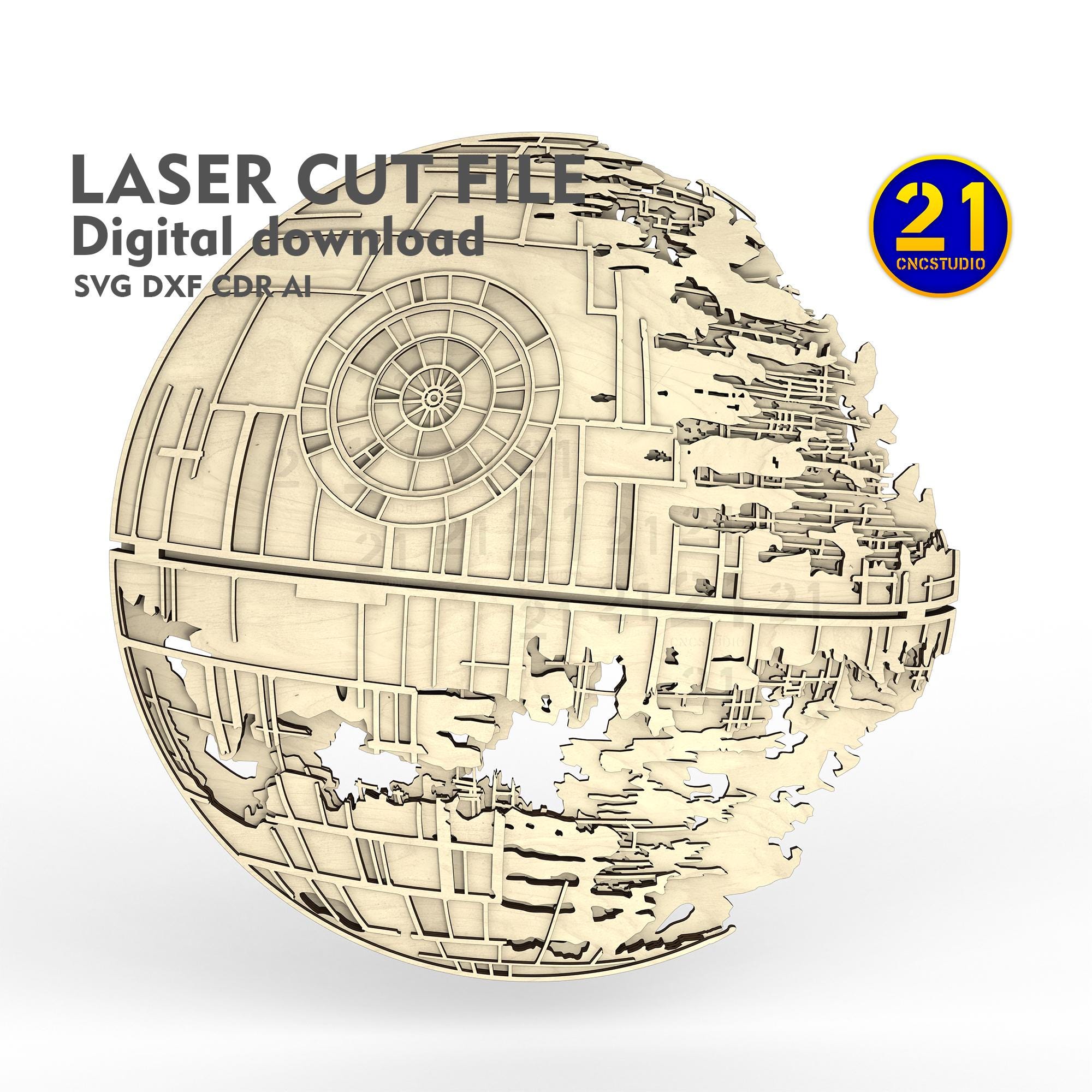 Death Star 5 Layers 2.5d Dxf, Svg, Ai, Cdr Laser Cut File - Etsy Death Star 5 Layers 2.5d Dxf, Svg, Ai, Cdr Laser Cut File - Etsy