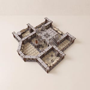 Arquivos de corte a laser para estação espacial modular: cenário de ficção científica para jogos de mesa.
