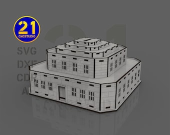 Fort Knox Piggy Bank Laser Cut File: 3D Wooden Puzzle (Digital Download)