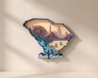 South Carolina Laser Cut Files: State Map Design