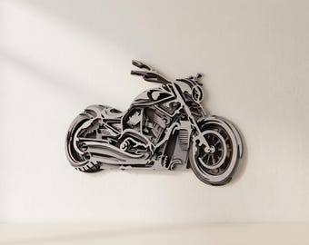 Motorcycle Laser Cut Files: 5-Layer Motorbike Wall Art