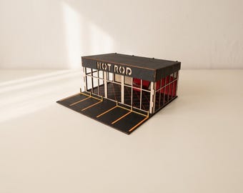 Car Showroom Laser Cut Files: 1/64 Diecast Display Building