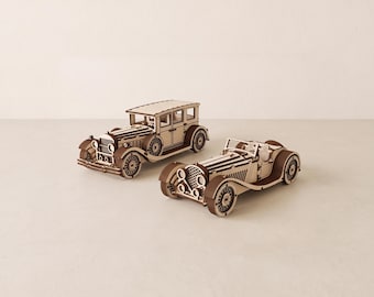 Vintage Car Laser Cut Bundle: Classic Car and Roadster, SVG DXF