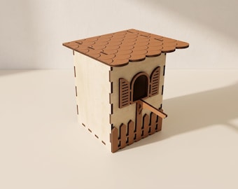 Birdhouse v2 Laser Cut Files: Compact Wooden Model, SVG DXF