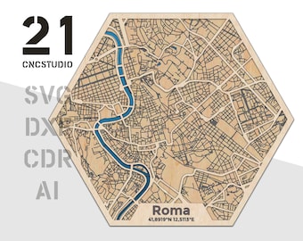 Roma multilayer laser cut file in cdr, svg and dxf formats
