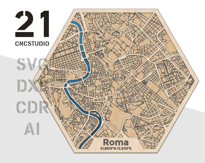 Roma multilayer laser cut file in cdr, svg and dxf formats