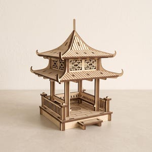Archivos de corte láser para pabellones de pagodas asiáticas: terreno de mesa de 28–32 mm