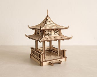 Asian Pagoda Pavilion Laser Cut Files: 28–32 mm Tabletop Terrain