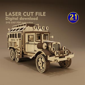 3D-lasergesneden expeditietruckbestand – digitale download | SVG DXF