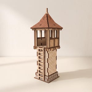 Compact Asian Watchtower Laser Cut Files: 28–32 mm Terrain