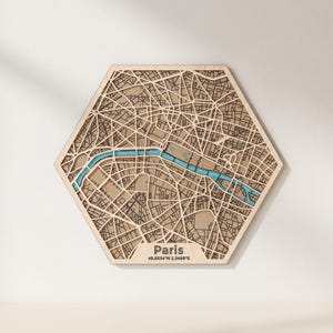Fichiers de découpe laser pour carte alvéolaire de Paris : plan de rue à 3 couches