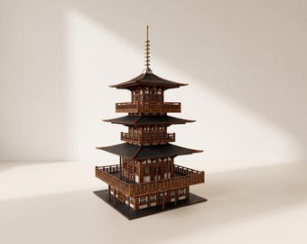 Japanese Temple Pagoda Laser Cut Files: Seiganto-ji Model
