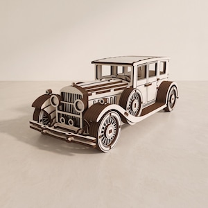 Classic Car Laser Cut Files: Vintage Wooden Model, SVG DXF