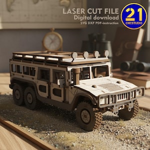 SUV H1 6x6 Model | Laser Cut File SVG DXF | Digital Download