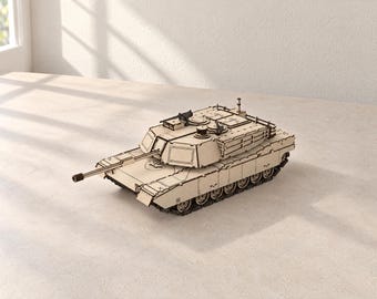 Abrams-Panzer-Laserschnittdateien: Fortgeschrittenes 1/16-Holzmodell