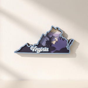 Virginia Laser Cut Files: 8-Layer State Map