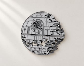 Death Star Laser Cut Files: 5-Layer Sci-Fi Wall Art
