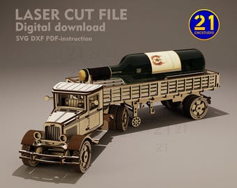 Vintage Truck Laser Cut File - DIY 3D Model for Laser Cutting - SVG DXF