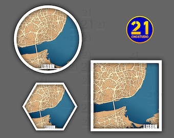 Lisbon multilayer laser cut file in cdr, svg and dxf formats