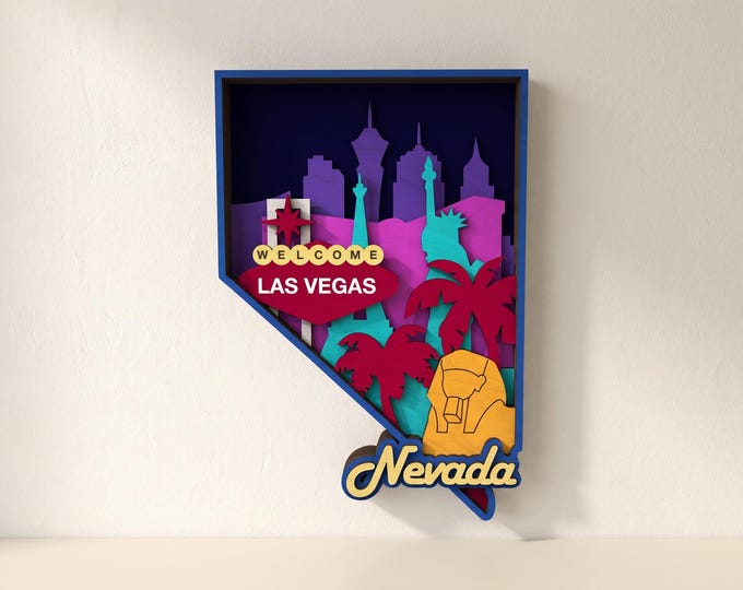 Nevada Laser Cut Files: 7-Layer State Map