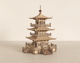 Asian Pagoda Laser Cut Files: Modular Terrain for 28–32 mm Miniatures