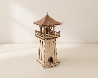 Asian Shoro Watchtower Laser Cut Files: Samurai Village Model