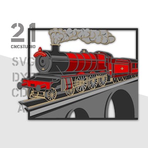 Archivo de corte láser de tren multijugador 2,5D DXF, SVG, AI, CDR
