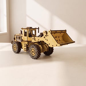 Archivos de corte láser para cargadora frontal: Modelo de construcción de madera a escala 1/35