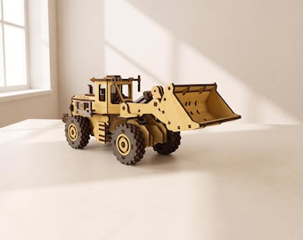 Front Loader Laser Cut Files: 1/35 Wooden Construction Model