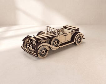 Classic Convertible Sedan Laser Cut Files: 4-Door Wooden Car