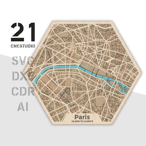 Arquivo de corte a laser multicamadas de Paris nos formatos cdr, svg e dxf