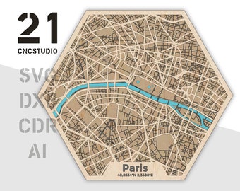 Paris multilayer laser cut file in cdr, svg and dxf formats